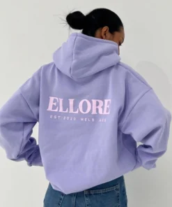 Ellore Purple Boxy Oversized Hoodie