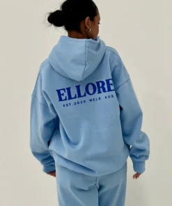 Ellore Sky Blue Boxy Oversized Hoodie