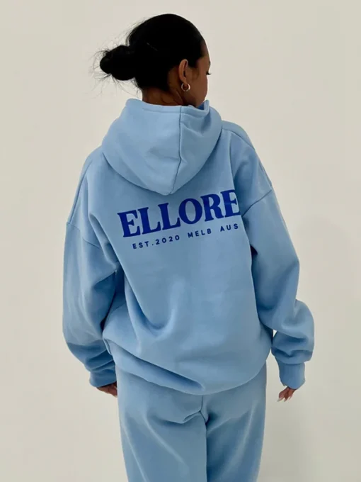 Ellore Sky Blue Boxy Oversized Hoodie