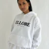 Ellore White Boxy Oversized Hoodie