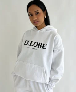 Ellore White Boxy Oversized Hoodie