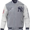 Fat Joe New York Yankees Grey Varsity Jacket