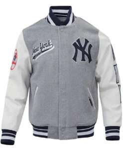 Fat Joe New York Yankees Grey Varsity Jacket