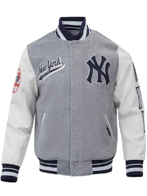 Fat Joe New York Yankees Grey Varsity Jacket