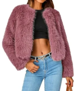 High Potential 2024 Kaitlin Olson Fur Cropped Jacket