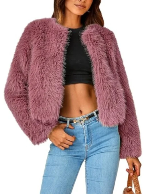 High Potential 2024 Kaitlin Olson Fur Cropped Jacket