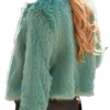 High Potential Morgan Gillory Kaitlin Olson Teal Fur Jacket