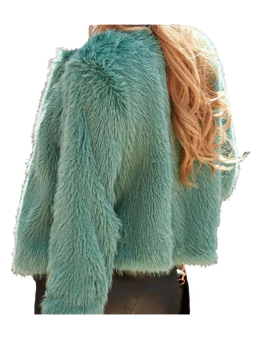 High Potential Morgan Gillory Kaitlin Olson Teal Fur Jacket