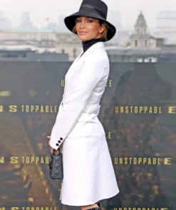 Jennifer Lopez White Trench Coat