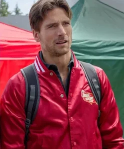 Jingle Bell Run Red Bomber Jacket
