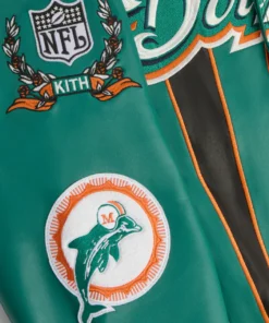 Kith Hamilton NFL Dolphins Leather Varsity Jacket