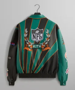 Kith & Jeff Hamilton NFL Dolphins Leather Varsity Jacket Back