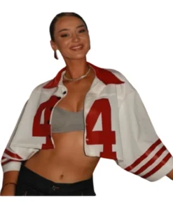 Kyle Juszczyk Wife 44 Red and White Jacket