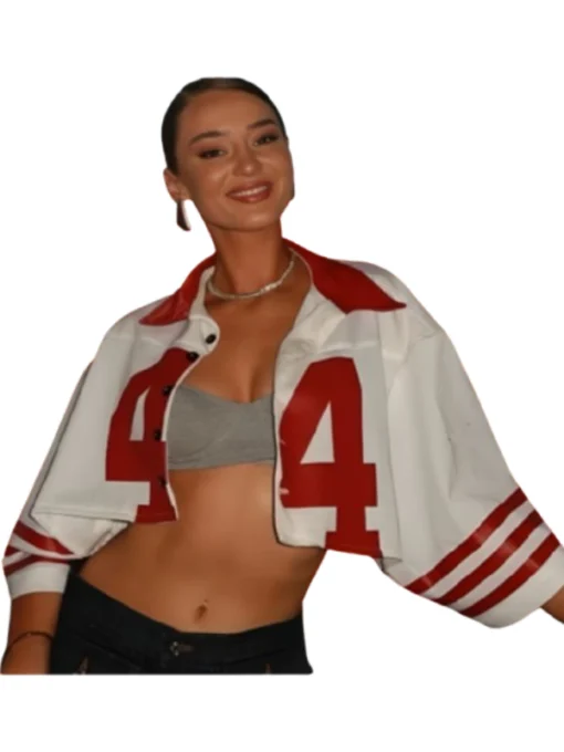 Kyle Juszczyk Wife 44 Red and White Jacket