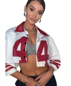 Kyle Juszczyk Wife 44 White Cropped Jacket