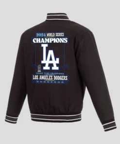 Los Angeles Dodgers 8 Time World Series Champions Poly Twill Black Jacket