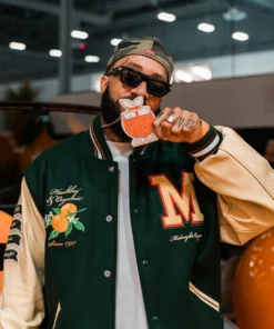 Midnight Organic Larry June Varsity Jacket