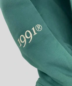 Midnight Organic Puff Print Green Hoodie