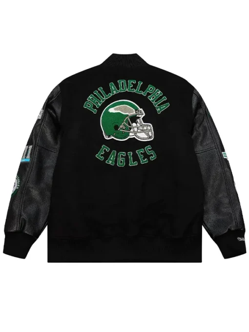 Mitchell and Ness Philadelphia Eagles Varsity Jacket Black