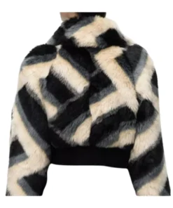 Morgan Gillory Kaitlin Olson Black White Jacquard Jacket