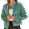 Morgan Gillory Teal Fur Jacket