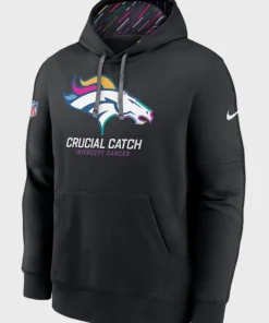 NFL 2024 Denver Broncos Nike Black Crucial Catch Club Pullover Hoodie