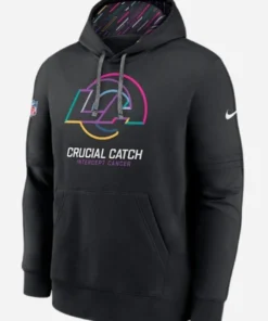 NFL 2024 Los Angeles Rams Nike Black Crucial Catch Club Pullover Hoodie