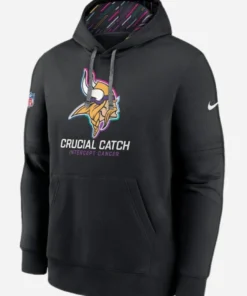 NFL 2024 Minnesota Vikings Nike Black Crucial Catch Club Pullover Hoodie