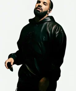 Octobers Very Own Drake OVO OG Black Leather Owl Hoodie