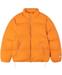 Orange Stussy Puffer Jacket
