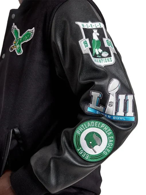 Philadelphia Eagles Black Varsity Jacket