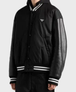 Prada Oversized Re Nylon Bomber Jacket Black
