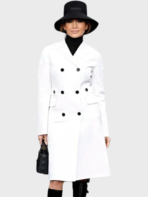 Premiere London Jennifer Lopez White Trench Coat