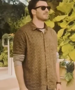 Red One Chris Evans Printed Brown Shirt