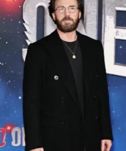 Red One Premiere Chris Evans Black Coat