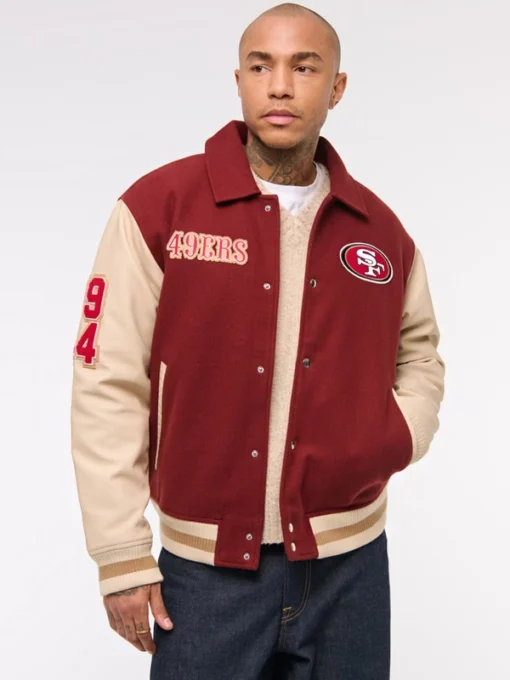 San Francisco 49ers Abercrombie Varsity Bomber Jacket