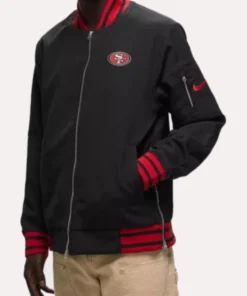 San Francisco 49ers Sideline Coach Black Bomber Jacket