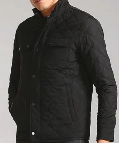 Santa Tell Me Christopher Russell Black Quilted Jacket