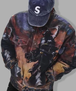 Supreme Frazetta Faux Shearling Lined Trucker Jacket