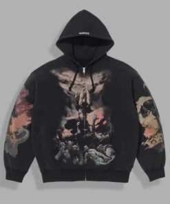 Supreme x Frazetta Black Zip Up Hooded Sweatshirt