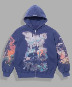 Supreme x Frazetta Zip Up Hooded Sweatshirt Blue