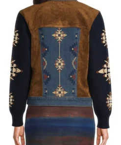 The Voice 2024 Reba Embroidered Suede Denim Jacket Back