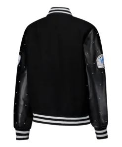 The Wild Collective Detroit Lions Black Varsity Sparkle Jacket