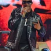 Times Square Fortnite Concert Snoop Dogg Printed Leather Jacket Black