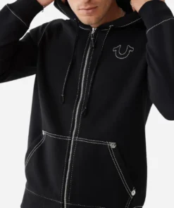 True Religion Black Hoodie Front