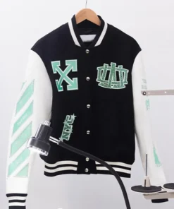 WNBA New York Liberty Off White Varsity Jacket