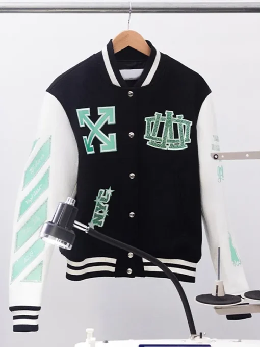 WNBA New York Liberty Off White Varsity Jacket