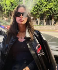 Wish Me Luck Black Leather Jacket