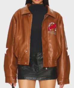 Wish Me Luck Brown Leather Jacket