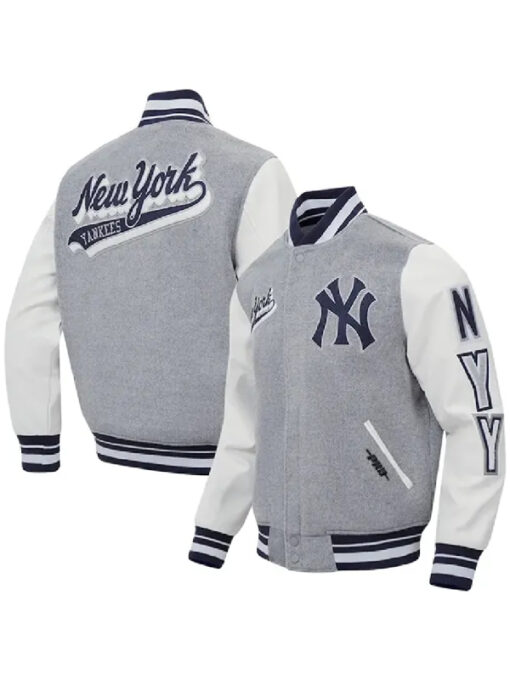 Yankees Wool Grey Varsity Jacket